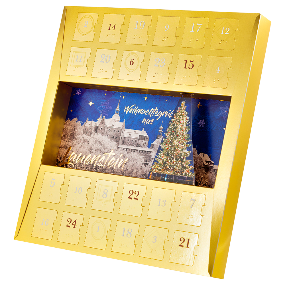 Perspektivisch dargestellter Adventskalender