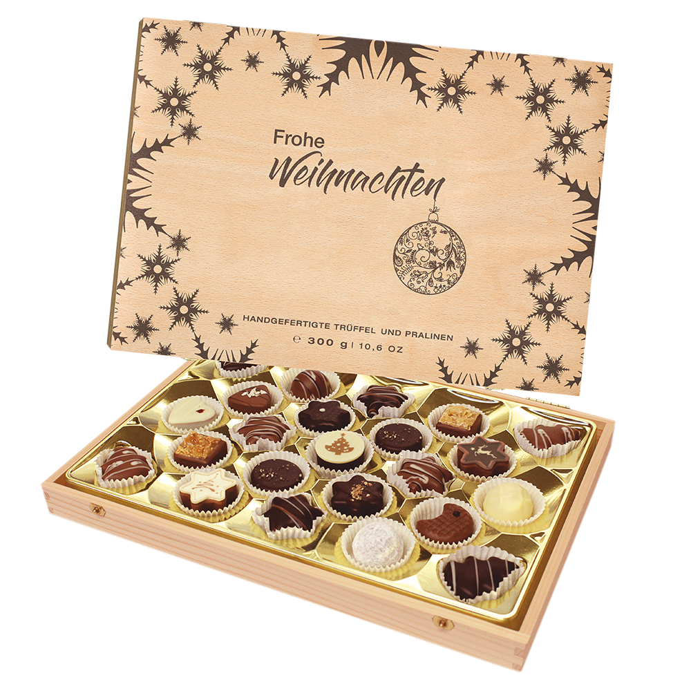 Geöffnetes Buchenholz-Schatzkästchen 