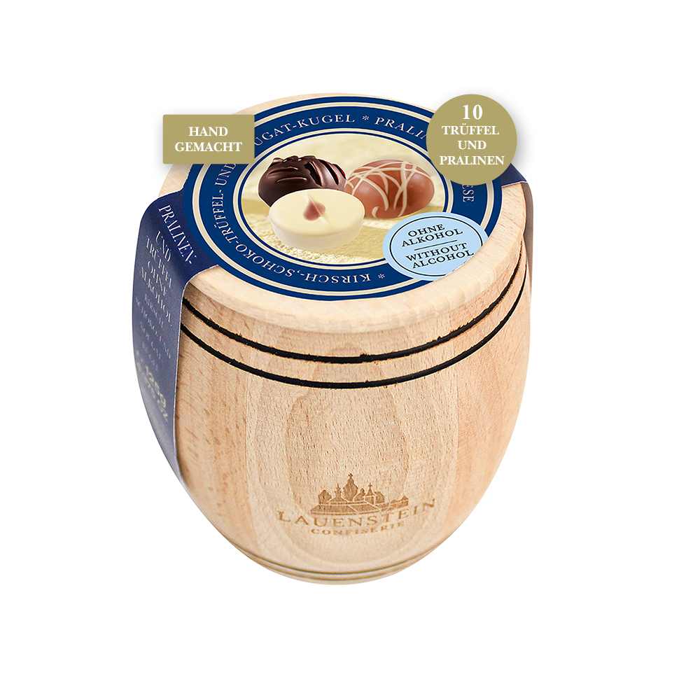 Lauensteiner Holzfässchen mit blauem Deckeletikett