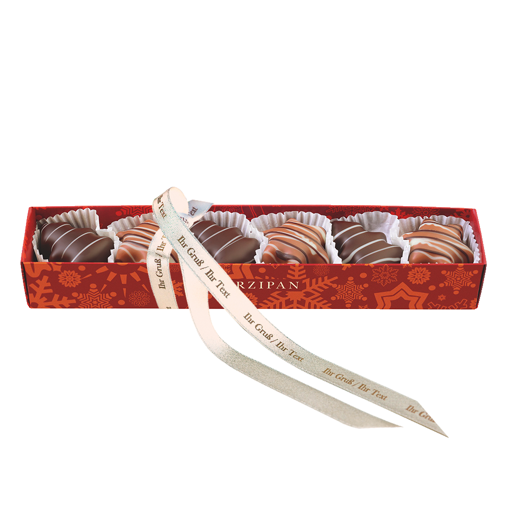 Stange mit personalisierter Geschenkschleife, bedruckbar mit Logo und individuellem Grußtext