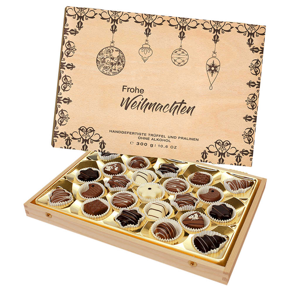 Geöffnetes Buchenholz-Schatzkästchen 