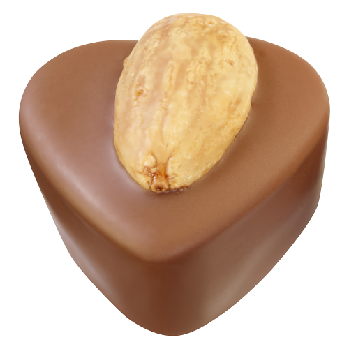 Herz-Praline Mandel-Nougat
