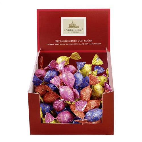 Display Gourmet-Kugeln bunt gewickelt