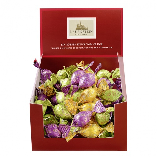 Display Gourmet-Kugeln bunt gewickelt