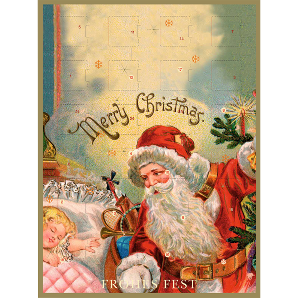 Lauensteiner Nostalgie-Adventskalender SANTA mit KIND