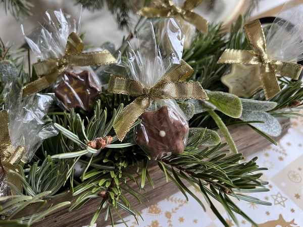 Display Weihnachtsstern Crisp-Nougat in Cello
