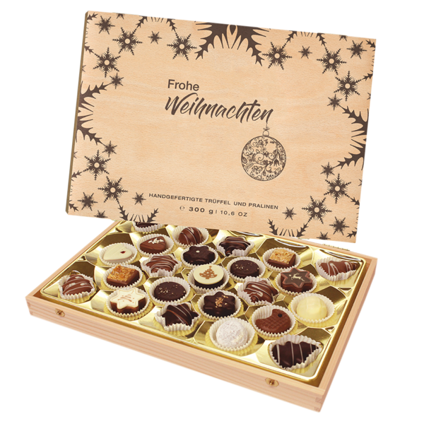 Geöffnetes Buchenholz-Schatzkästchen 