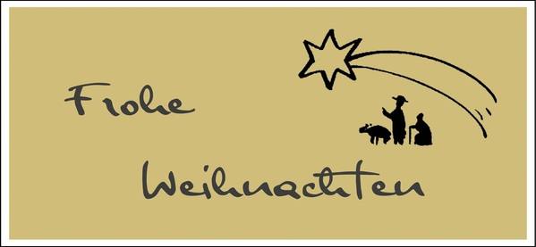 Postkarte - Frohe Weihnachten mit Krippe