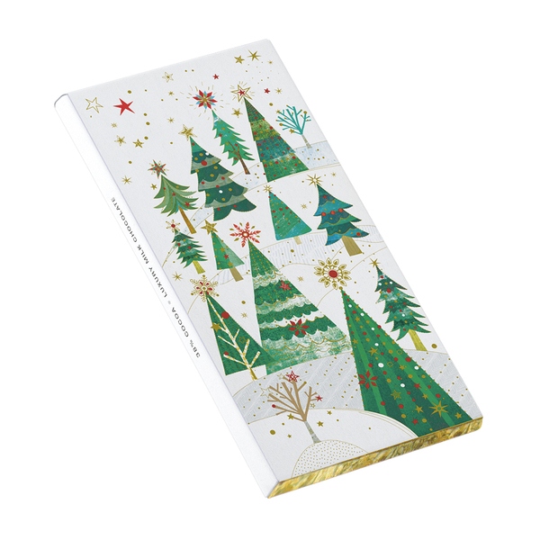 Tafelschokolade Motiv Weihnachtsbäume