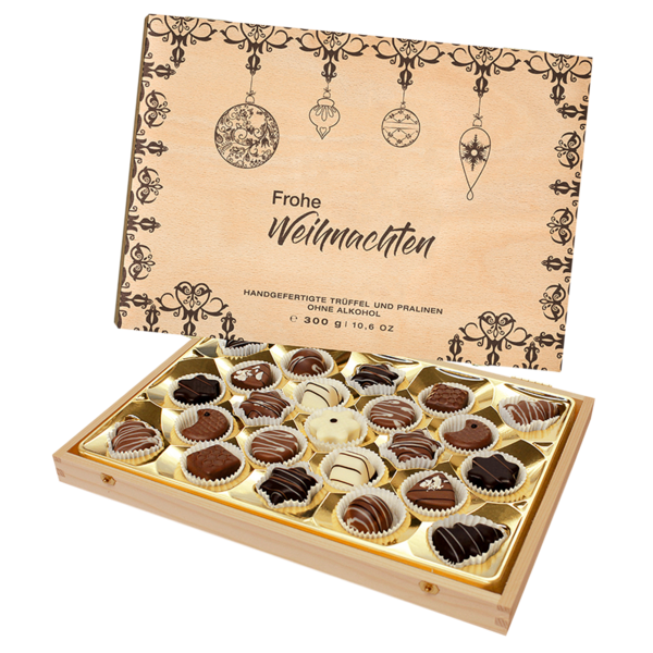 Geöffnetes Buchenholz-Schatzkästchen 