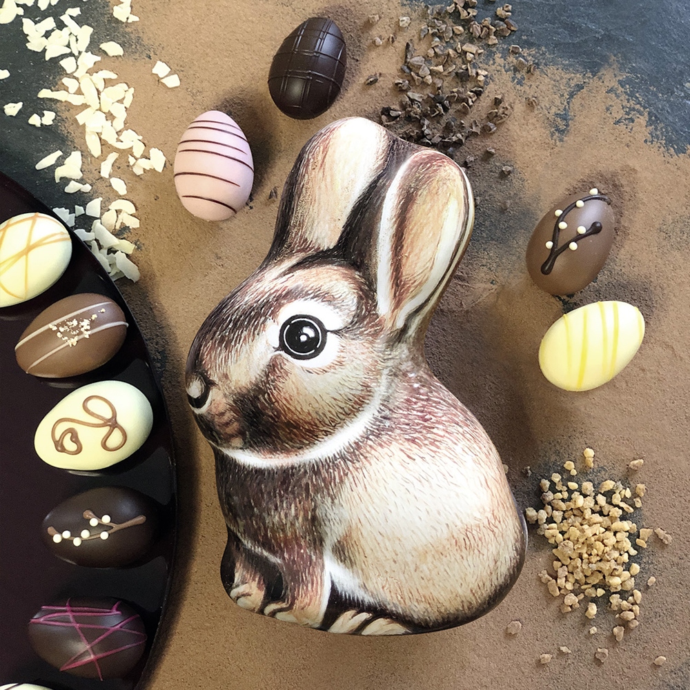 Kopfansicht einer geöffneten Pralinenbox